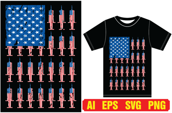 American Flag Nursing T-Shirt Design Graphics