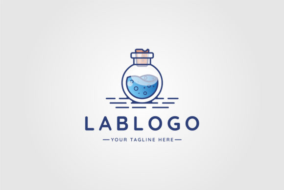 Beaker Lab Logo Line Art: Graphics & Logos