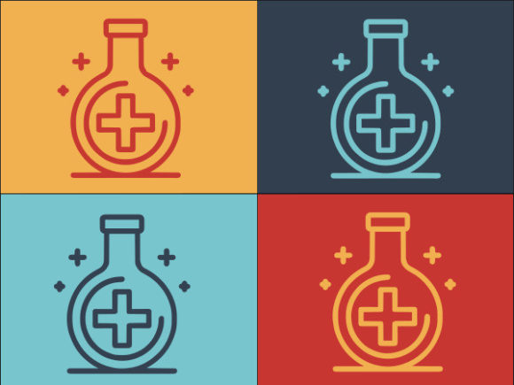 Flask with a Medical Cross: Graphics and Logos for Crafters