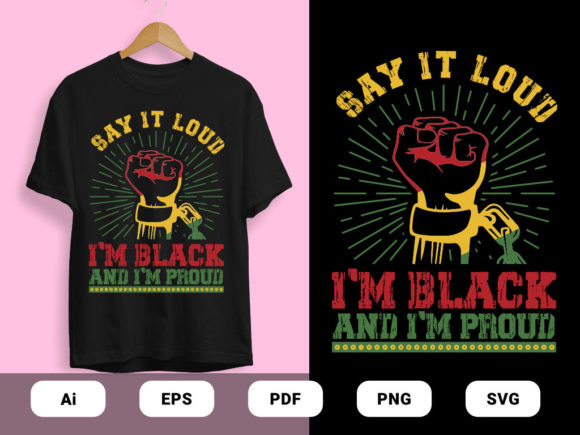 Free I m Black T-shirts Design Vector: Graphics & Print Templates