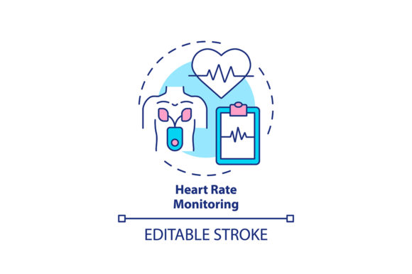 Heart Rate Monitoring Concept Icon: Graphics & Icons