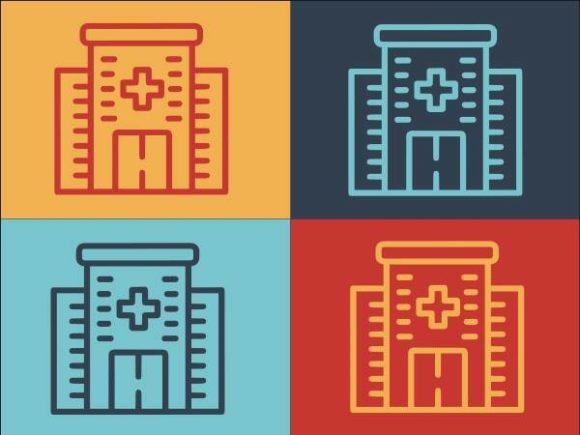 Medical Building Graphics for Modern Logos
