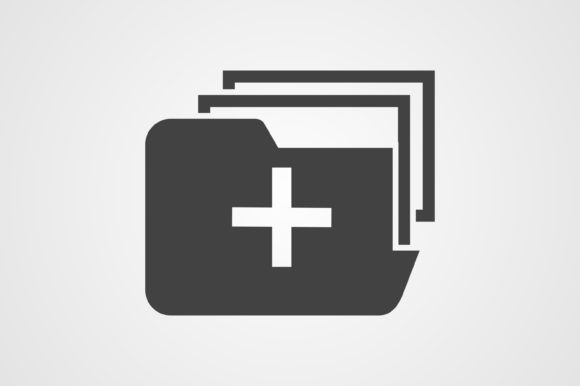 Medical Folder Glyph Icon: Graphics and Icons Review