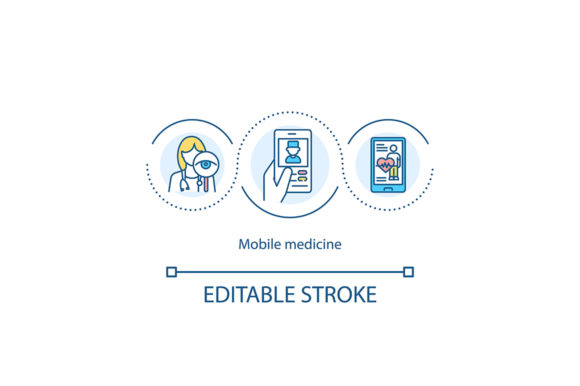 Mobile Medicine Concept Icon: Graphics & Icons