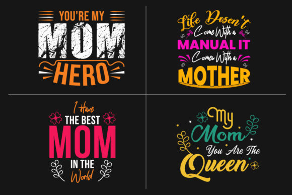Mother’s T-shirt Design Bundle: Graphics & Print Templates