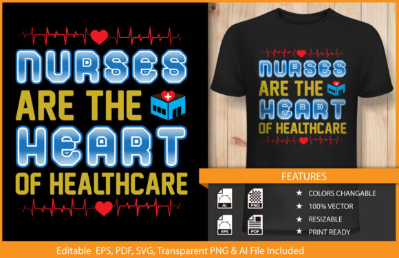Nurses Heart Healthcare Graphics for T-Shirt Designs