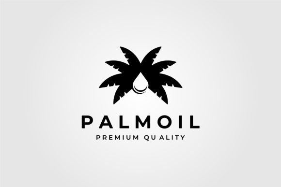 Palm Oil Vintage Minimalist Logo Vector Graphics