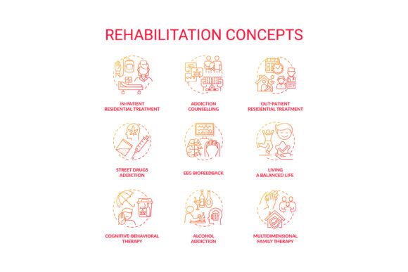 Rehabilitation Concept Icons Set: Graphics & Icons