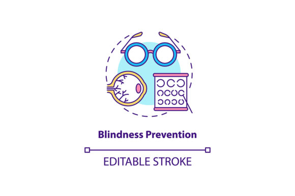 Reviewing the Blindness Prevention Concept Icon for Embroidery